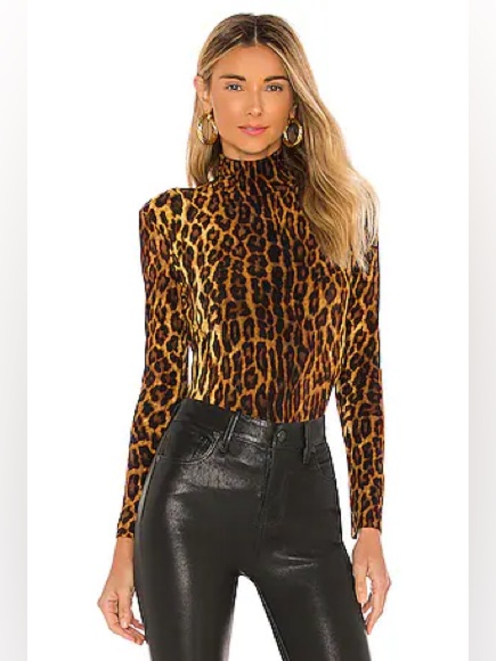Norma Kamali leopard print bodysuit size small animal print